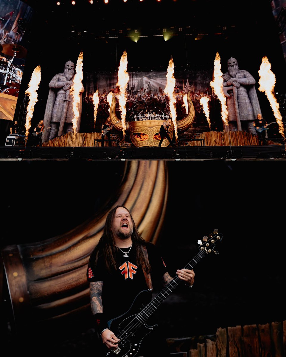 AmonAmarthBand's tweet image. Thank you London Vikings for joining us for an epic night at Finsbury Park with @Slayer. ⚔️🔥
Photos by @wheresbryce