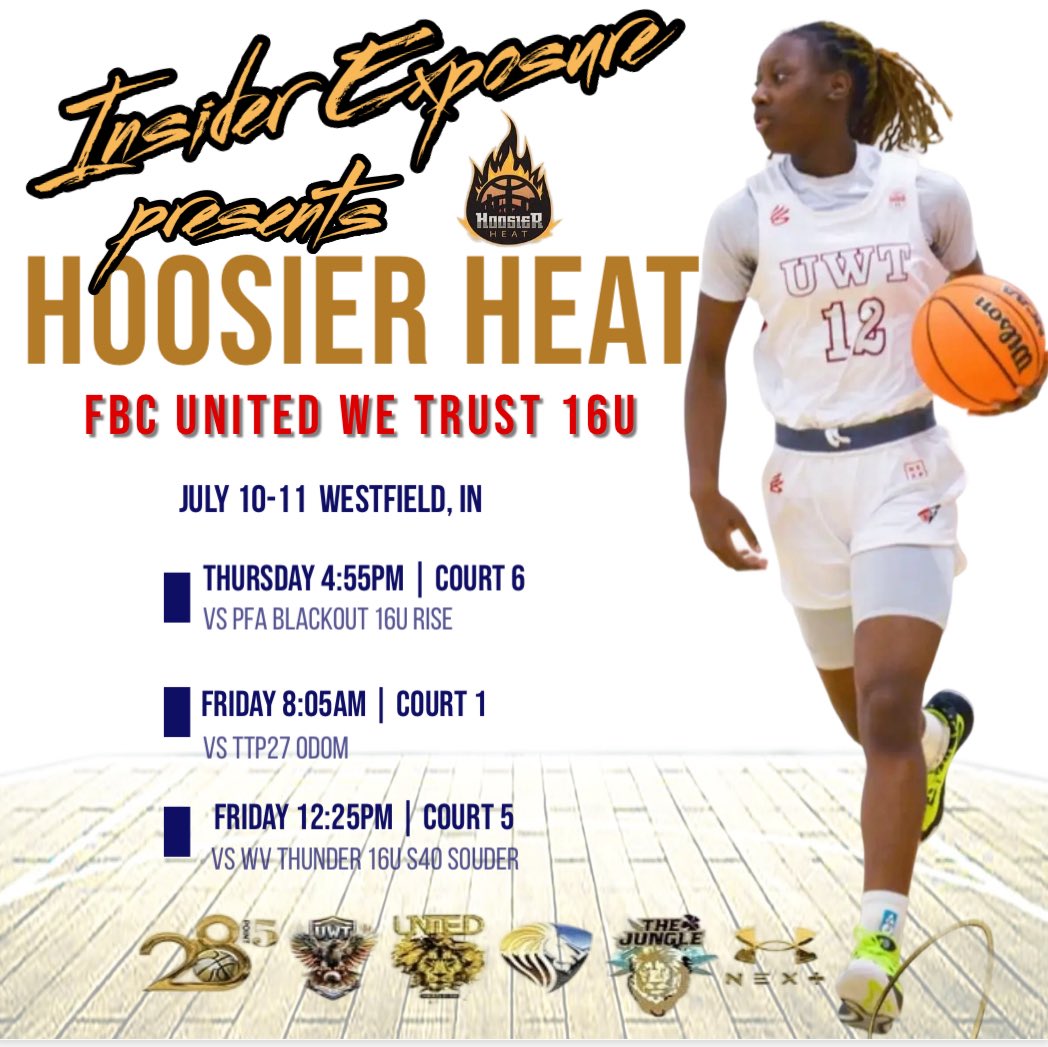 Hoosier heat Thursday followed by Under
Armour Session Westfield Indiana <a href="/FBCMotton/">FBC Mo</a> <a href="/LadyBlazeHoops/">Lady Blaze Hoops</a> #LivePeriod #JulyLive
#FBC  #16U #2028
