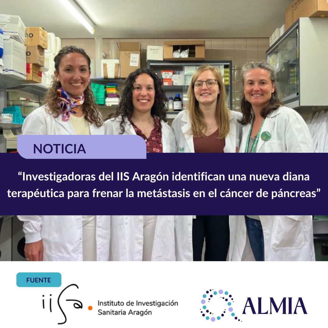 ALMIA Cáncer Metastásico (@almiacm) on Twitter photo 🔬INVESTIGACIÓN | Investigadoras del <a href="/IISAragon/">IIS Aragón</a> identifican una nueva diana terapéutica para frenar la #metástasis en el cáncer de páncreas
#MásTiempoParaVivir #CáncerMetastásico
cancermetastasico.es/iisa-nueva-dia… 🔬INVESTIGACIÓN | Investigadoras del <a href="/IISAragon/">IIS Aragón</a> identifican una nueva diana terapéutica para frenar la #metástasis en el cáncer de páncreas
#MásTiempoParaVivir #CáncerMetastásico
cancermetastasico.es/iisa-nueva-dia…