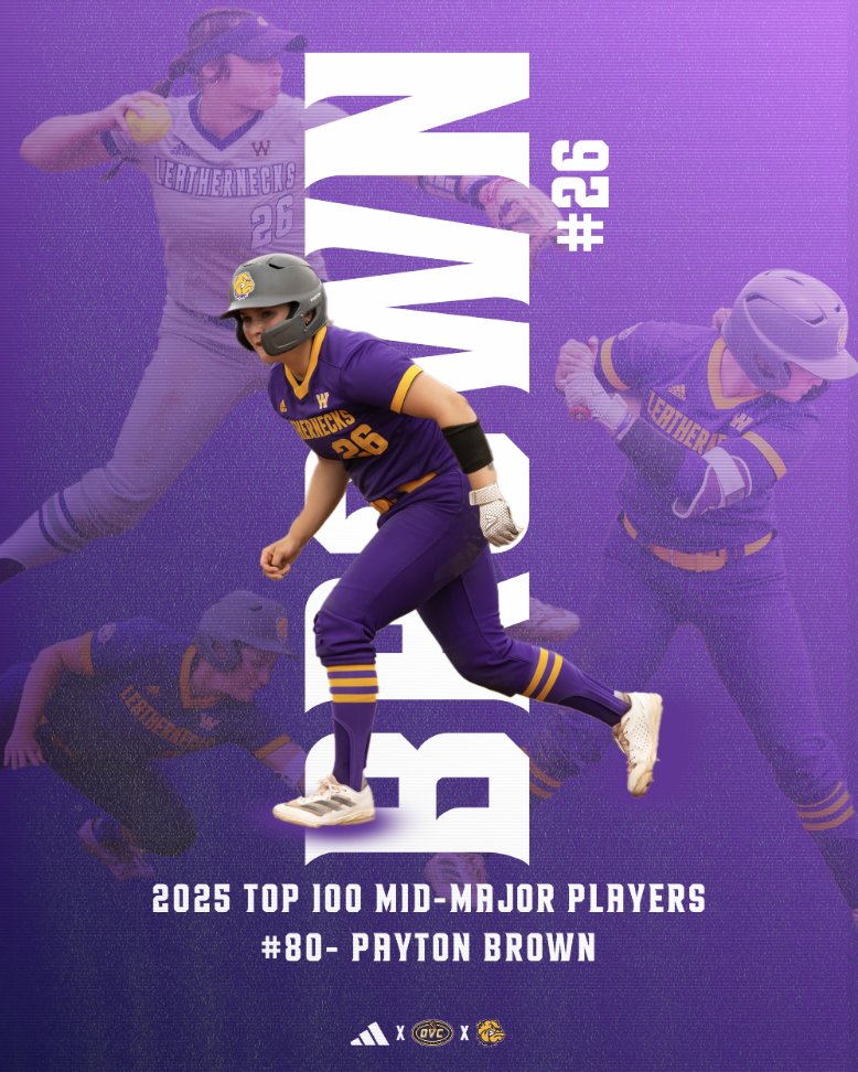 BIG shoutout to Leatherneck infielder Payton Brown for earning a spot in the Top 100 Mid-Major Players of 2025 — ranked #80!
She’s locking down the infield and making moves on a national level! 💪💜💛

#OneGoal | #GoNecks