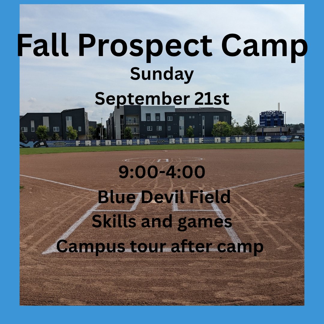 FredoniaSB's tweet photo. Save the Date.... Learn how college players practice...
Sign up information coming soon #FSUSB https://t.co/pp3m8kFiQ5