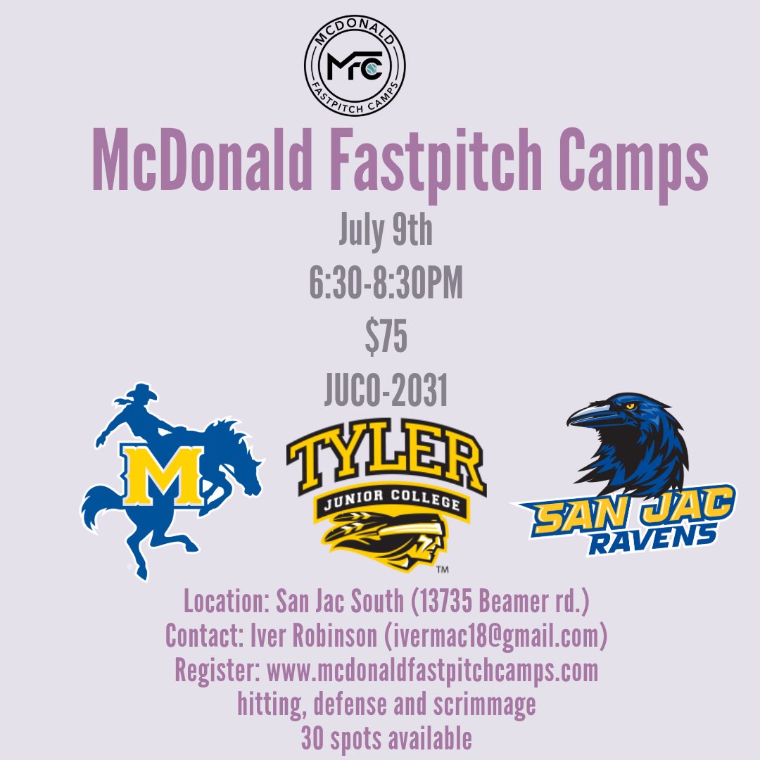 Due to weather the July 8th camp was moved to July 9th and some spots have become available.

You can register here: register.ryzer.com/camp.cfm?sport…