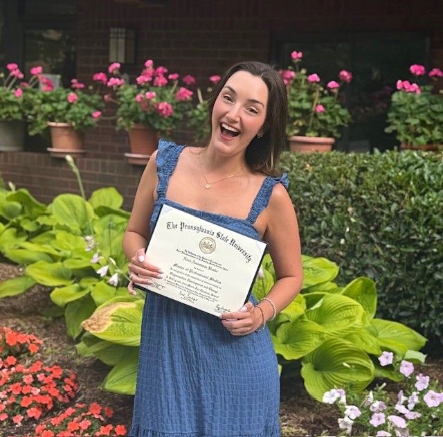 PSUWorldCampus's tweet photo. Congrats to Nora B. on earning a master’s in organization development &amp; change through #PennStateWorldCampus! Thank you for sharing your story, and we wish you the best as you apply your skills to drive meaningful change in your next journey! 🔵⚪🎓

#DiplomaDay #PSUGrad #WeAre https://t.co/4sxxMIVNea