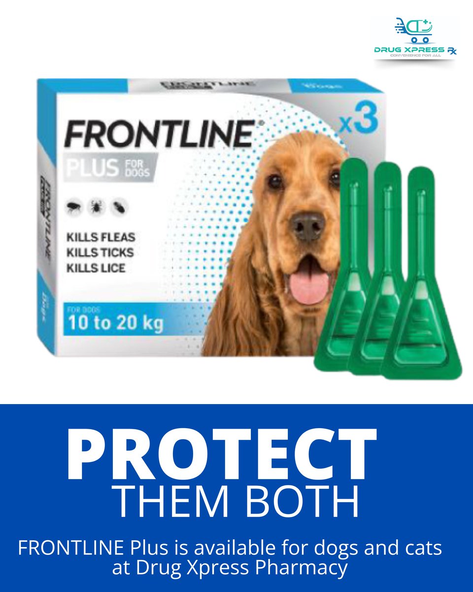 DrugXpressja's tweet image. FRONTLINE Plus is now available for dogs and cats at Drug Xpress Pharmacy!
Stop by and keep your pet happy, healthy, and itch-free.
 #FrontlinePlus #PetCareJamaica #FleaAndTickProtection #HealthyPets #JamaicaPets #VetCareEssentials #ProtectYourPet #PetWellness #CatCare #DogCare
