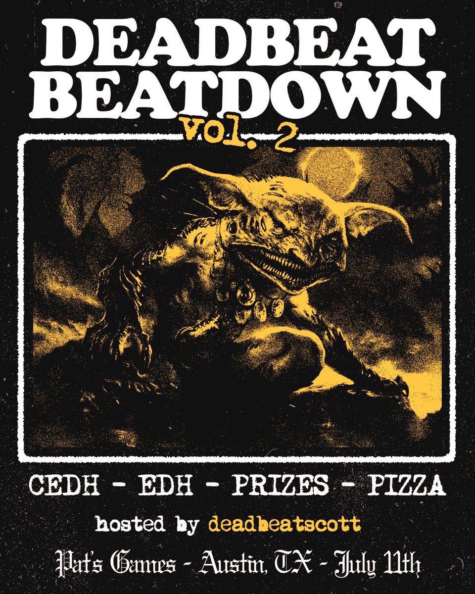 🔮 ATX MAGIC PLAYERS 🔮

THIS FRIDAY JULY 11th

Join my friends and I for a night of spells and food tokens ⚔️