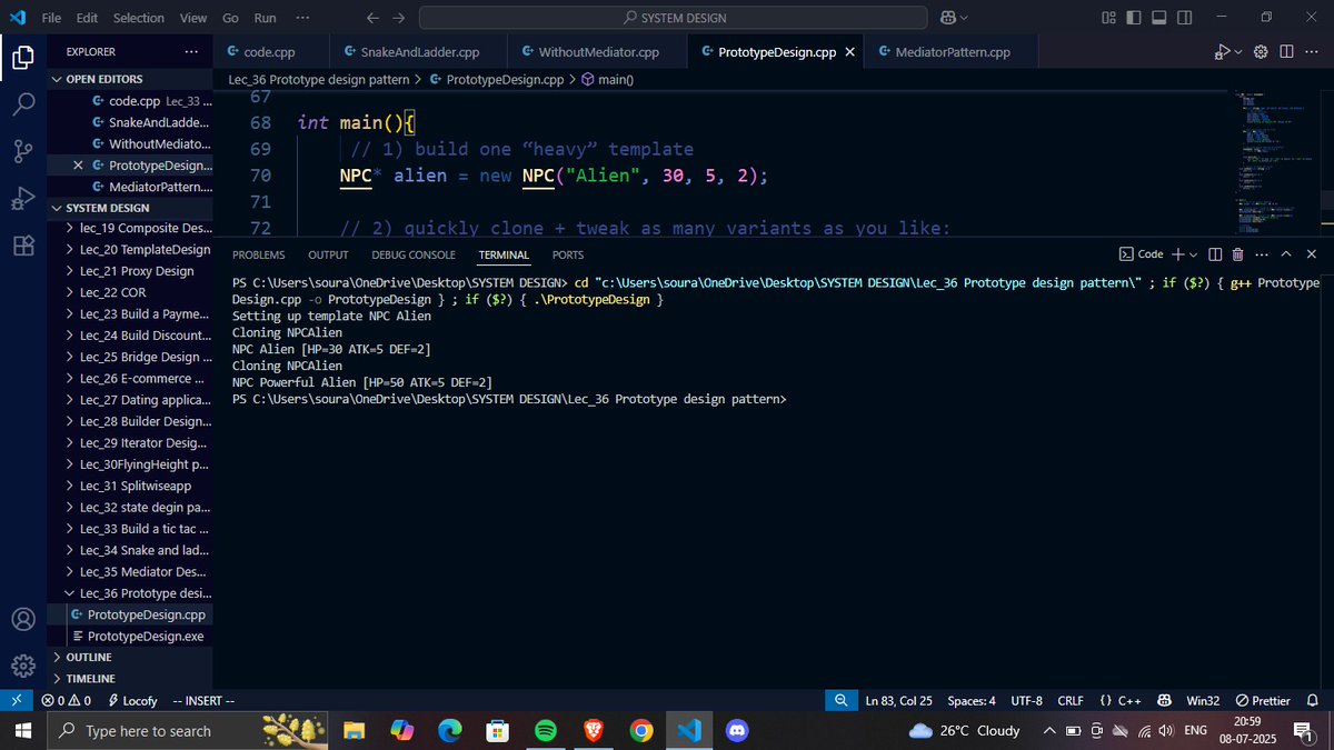 SOURABHGUP91601's tweet photo. Day 36 #100DaysOfCode
Today I have completed the Prototype Design Pattern 
✅ Problem Statement 
✅ Example of NPC &amp;UML
✅Shallow Copy &amp; Deep Copy 
✅ Standard UML 
✅Realworld use cases and code 
#SystemDesign #LLD #8weeksLLDChallenge #CodingChallenge
#100DaysOfSystemDesign https://t.co/9OcwZnn2yv