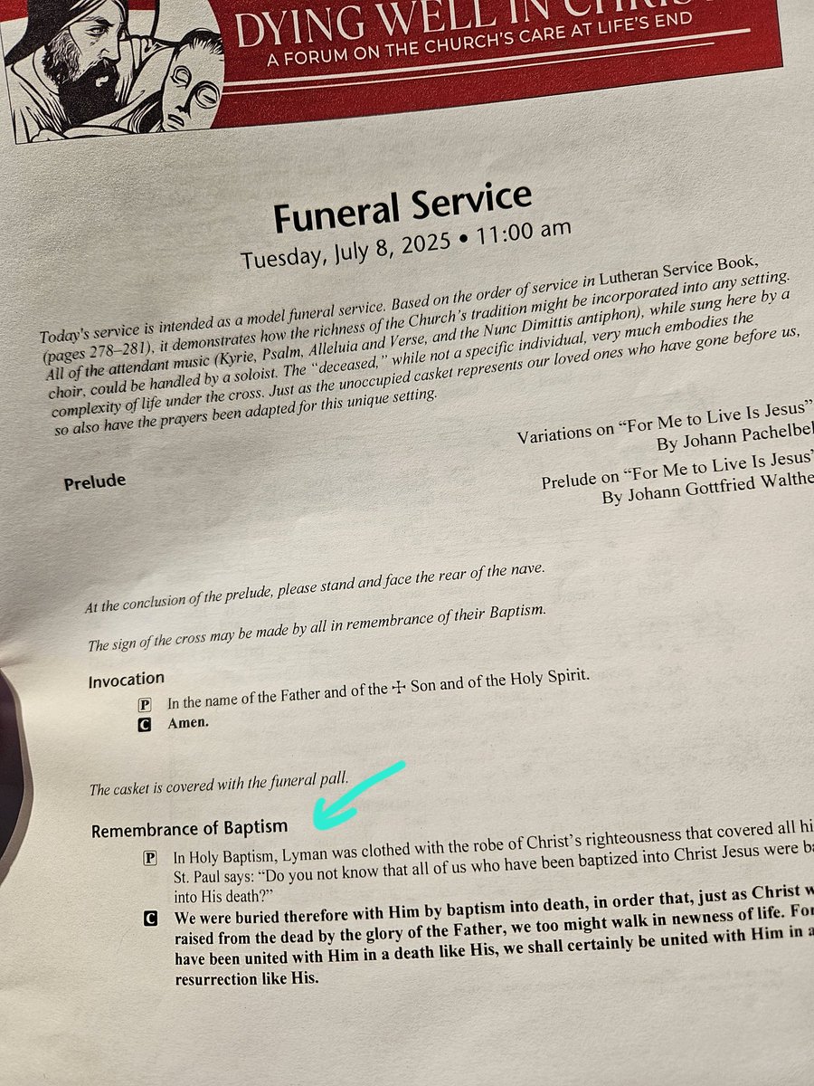 RuralLutheran's tweet image. At the Dying Well in Christ Forum at Concordia Seminary, we are going through a Funeral Sevice following every rubric and using every ceremony to model what a full Funeral Service can look like.
Well, it looks like they decided to kill off @lymanstoneky