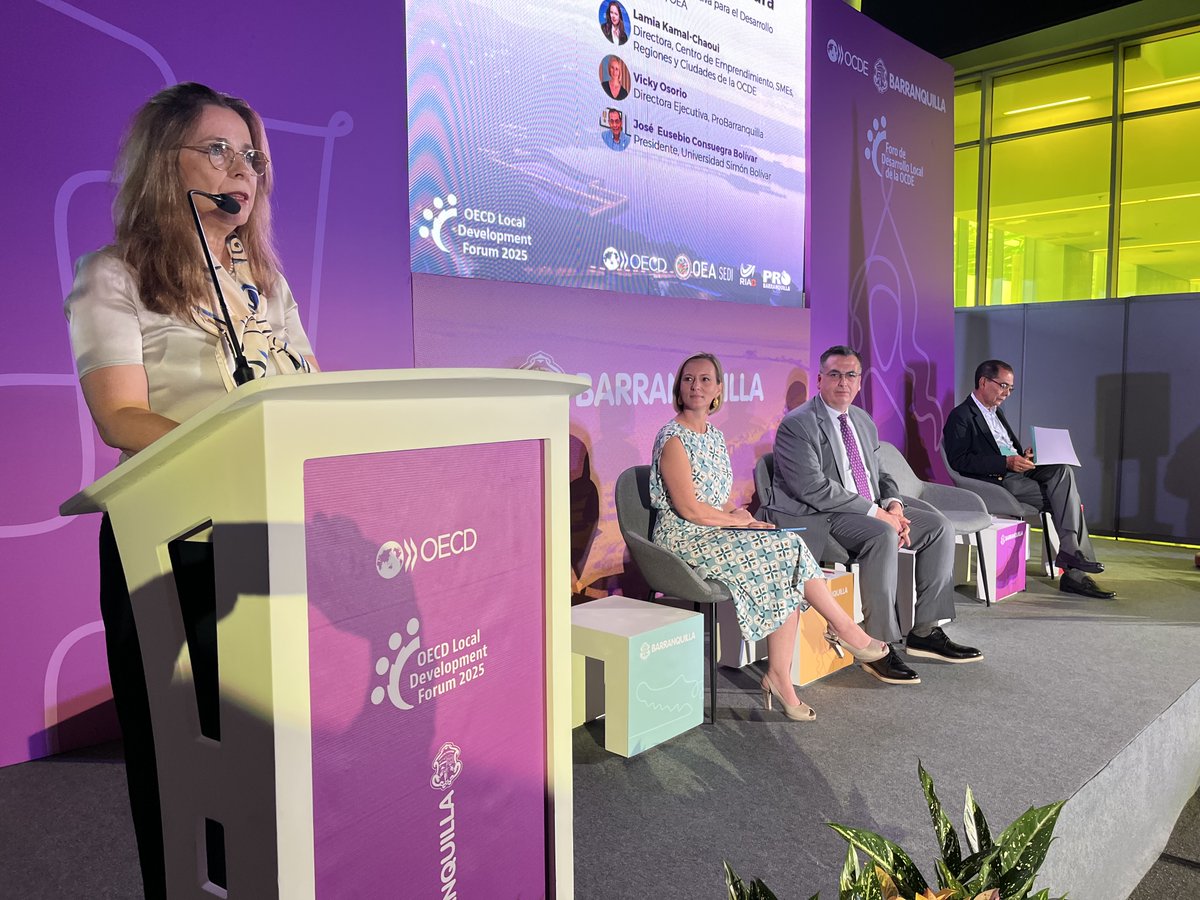 lamia_oecd's tweet image. Honored to open the 2025 @OECD Local Development Forum in Barranquilla, #Colombia - hosted by Mayor @AlejandroChar.
This year's theme is "Global Inspirations, Local Transformations" and I'm excited to contribute to conversations on the next era of jobs and local development.