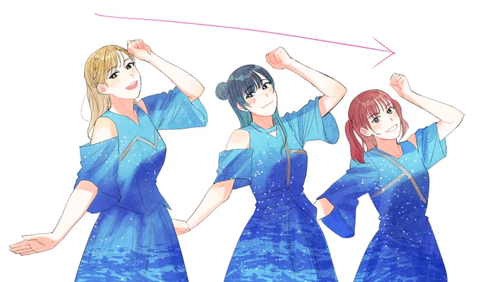 すぐ次の1年生のパートでは ミレド順に登場するのも可愛らしいですよ #Aqours_finale_Day1 #Aqours_finale_Day2 #Aqours