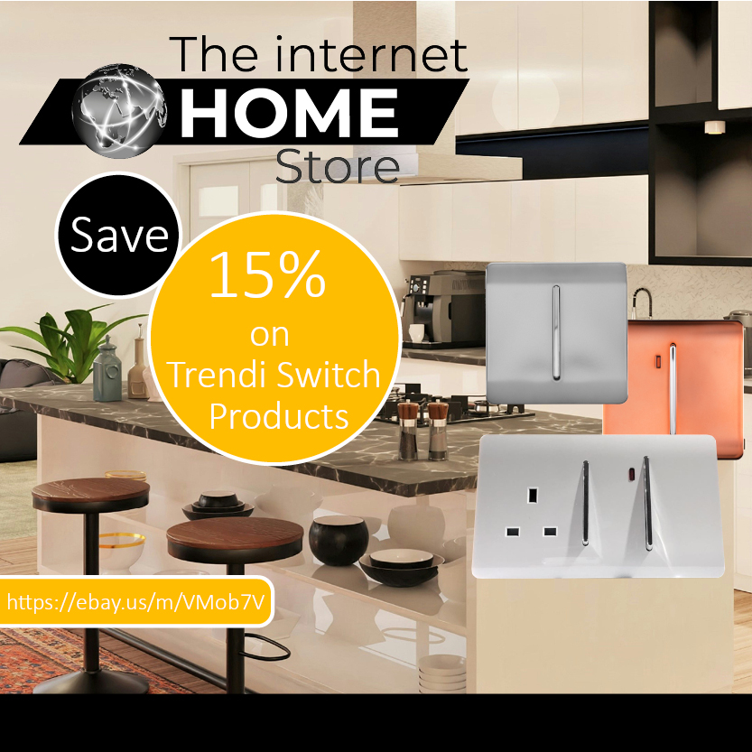 InterHomeStore's tweet image. 💡 Get 15% OFF Trendi Switch products on eBay!
Stylish, modern switches &amp;amp; sockets to level up your home ✨
🛒 Grab the deal while it lasts → ebay.us/m/VMob7V

#TrendiSwitch #HomeStyle #eBayDeals #SmartLiving