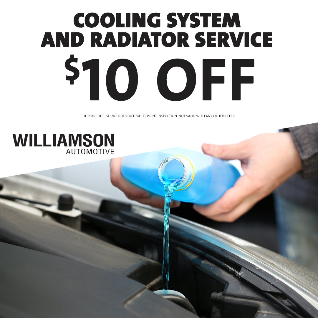 With summer weather, keeping cool is paramount, not just for ourselves but for our cars.  Save $10 off on Cooling System and Radiator Service.

 #WilliamsonIsMiami #Cadillac #Buick #GMC #carservice