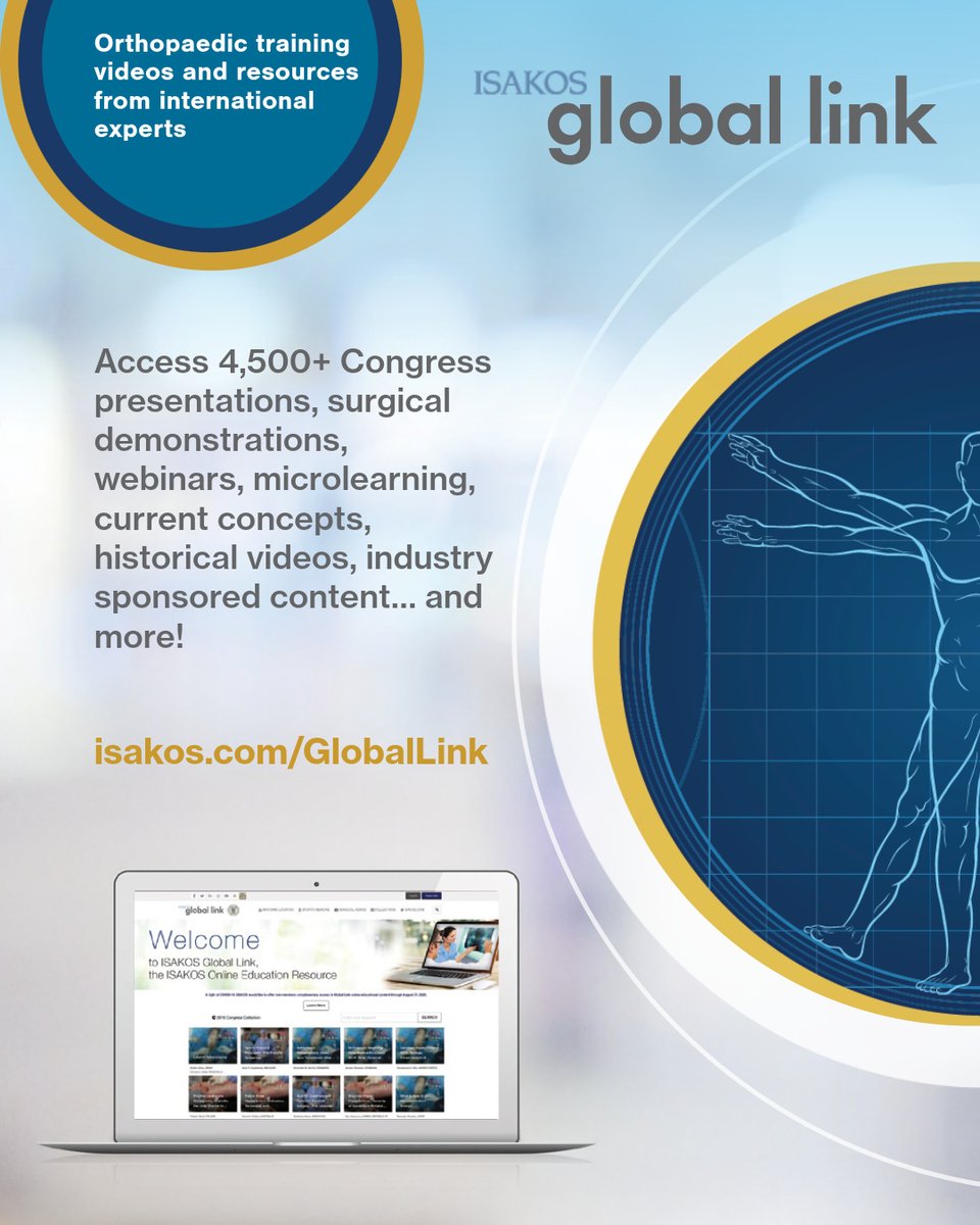 🌐 Explore the forefront of orthopaedic education through Global Link!

🔍 Unlock a wealth of content, with more than 4,500+ media items, covering everything from innovative techniques to evidence-based practices.

Not an ISAKOS member? Subscribe or JOIN #ISAKOS today!