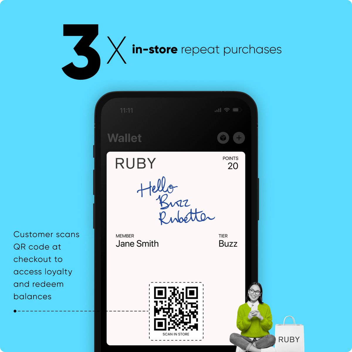 Point of Sale: Create a True Omnichannel Experience
With a simple pass scan, customers can join your loyalty program and start redeeming their balance in-store. When they scan at checkout, you can easily identify repeat purchases and skip the pesky “what’s your email/phone