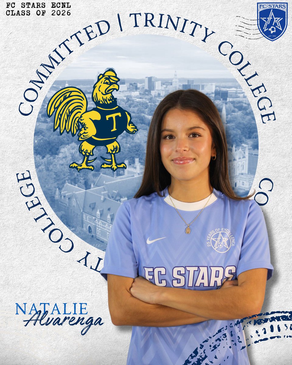 starsofma's tweet photo. Congratulations to FC Stars ECNL White player, Natalie Alvarenga, on her commitment to play soccer at Trinity College! ⭐️🐔
#FCStars #StarsNation #ProvenPathway #RollBants https://t.co/U5qg6L7MOn