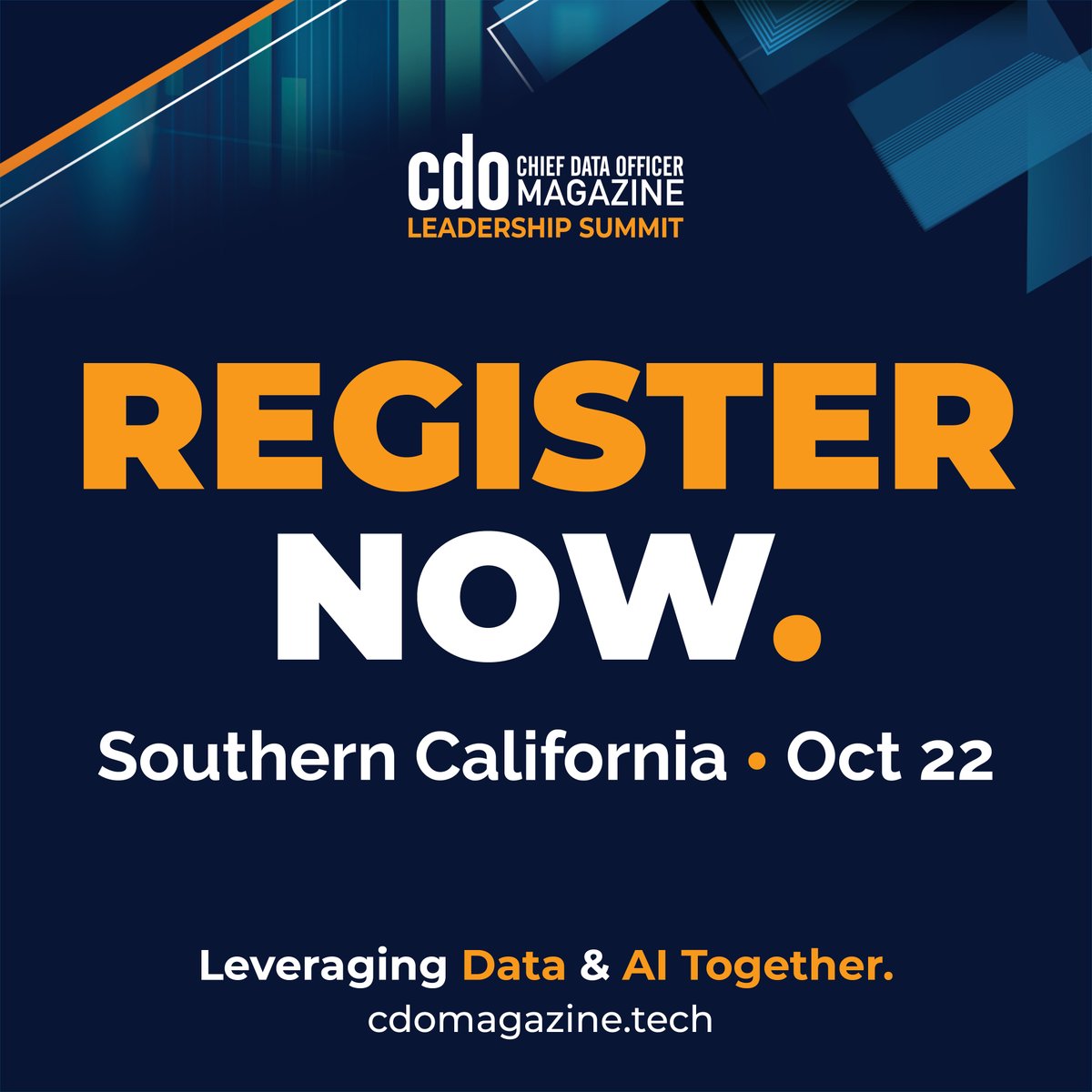 🔓 Registration Now Open for the CDO Magazine So Cal Leadership Summit! Join us in Santa Monica and engage in high-level discussions, attend Keynotes, Breakout Sessions, build valuable connections, and gain insights into the future of Data and AI.

🔗 hubs.ly/Q03vVTWw0