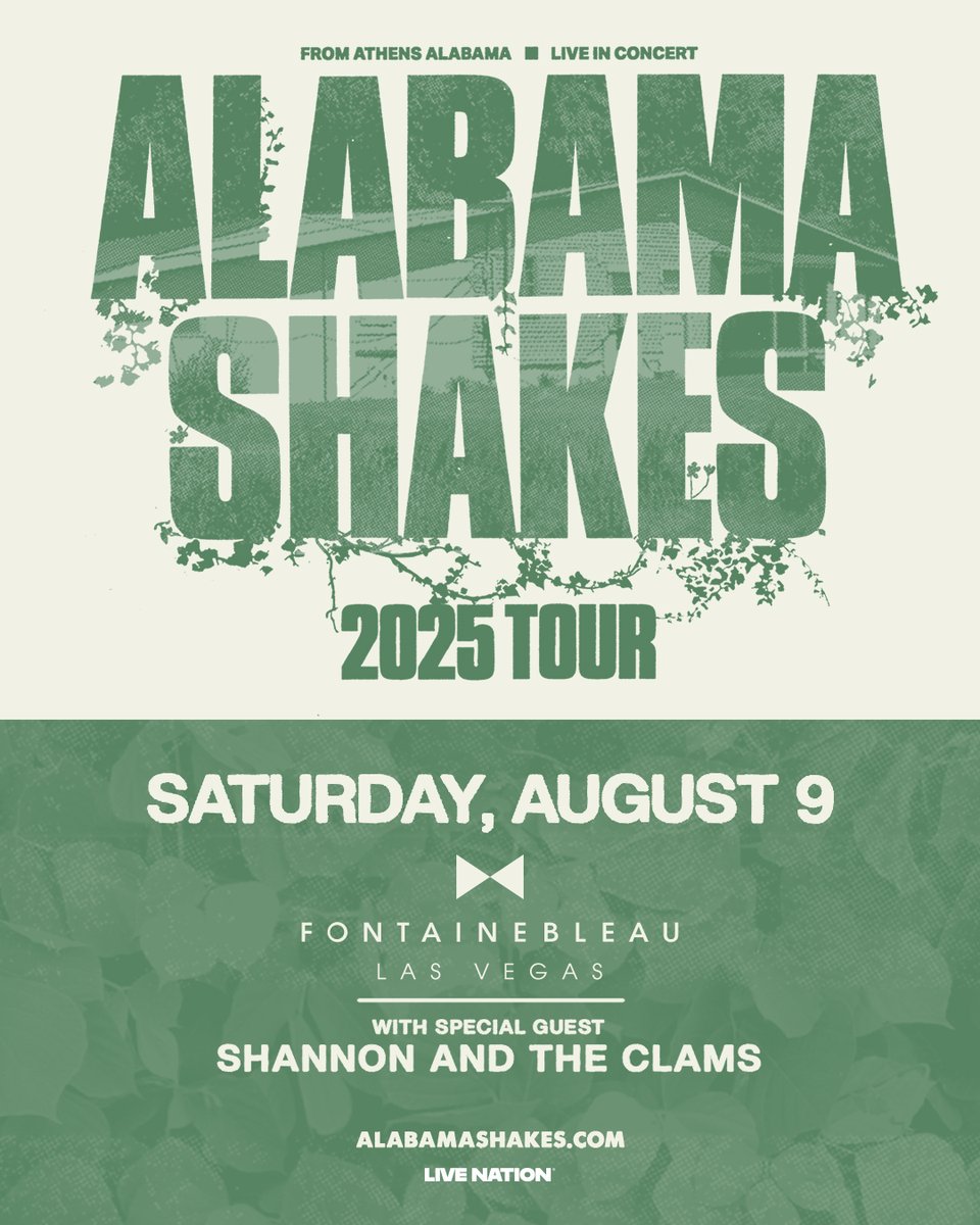 The wait is almost over! ⏰ We’re counting down the days until @alabama_shakes takes the stage at Fontainebleau Las Vegas on August 9! Which song are you most excited to hear live?