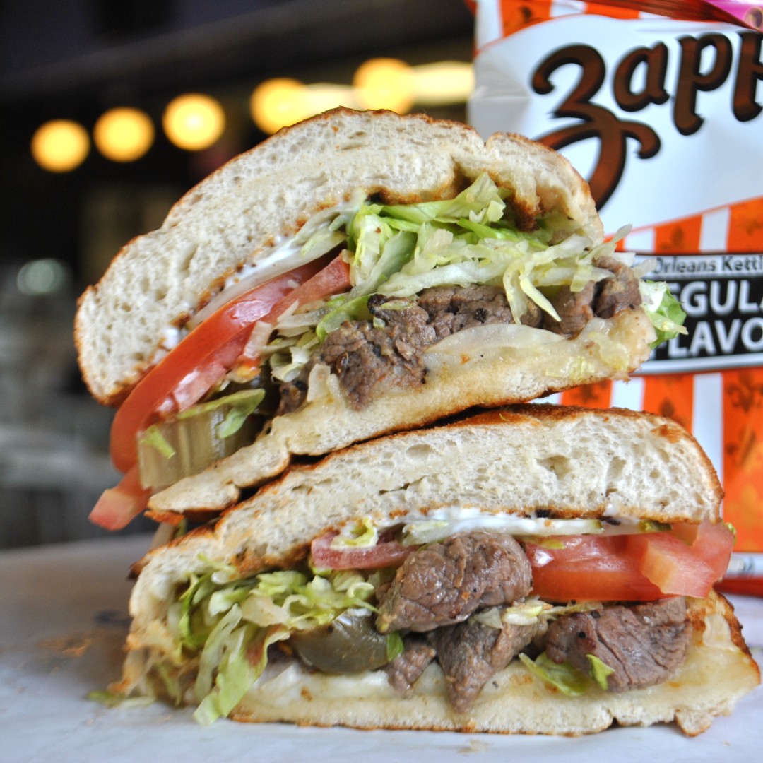It’s rare that we post it, but our New York Steak and Provolone sandwich deserves it. Just look at it! Scrumptious from the first bite to the last. #cantgowrong #itswelldone