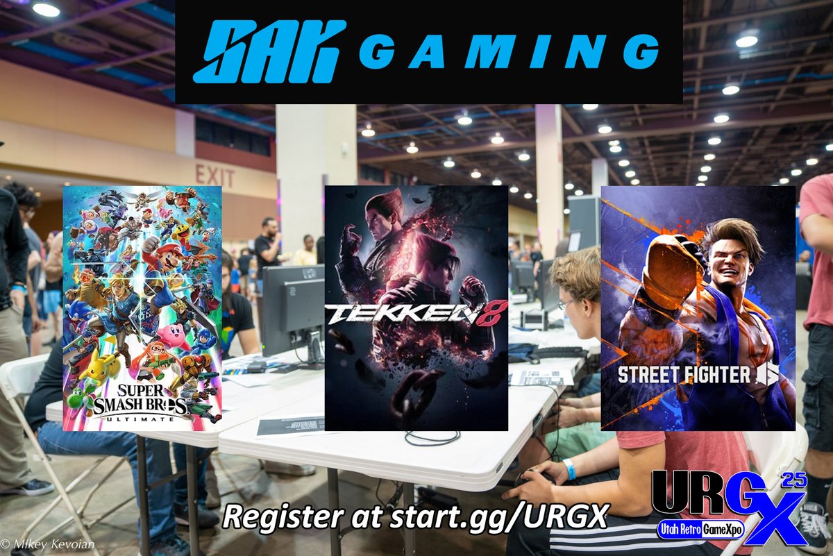 UtahRetroGameX's tweet image. We've teamed up with @SAKGamingTV to bring some modern tournaments to the Utah Retro GameXpo.
Get your passes here: utahretrogamexpo.com/event-passes
Tournament Registration is live now at start.gg/URGX
utahretrogamexpo.com/modern-tournam…