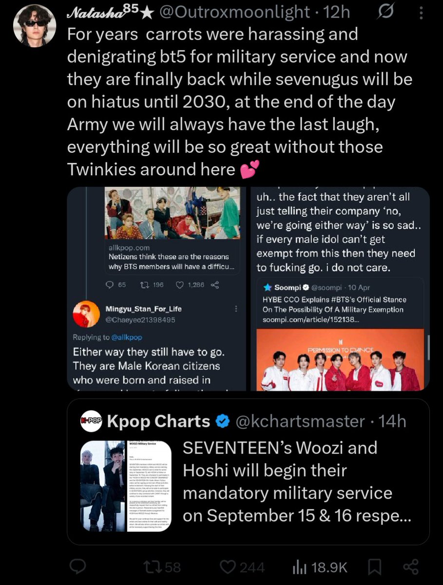 13_Gems_17's tweet photo. "for years carrots..."

And it's literally only two alleged Carats with two twts that have barely any likes on them. Meanwhile, Armys have continued to use those same two ss to justify the HARASSMENT &amp; DISRESPECT towards Seventeen ever since Scoups got exempted back in 2023. https://t.co/p0A9cWzvPF