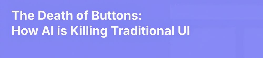 CopilotKit's tweet photo. Are the rules of UI quietly being rewritten?

Traditional buttons, dropdowns, and forms are being replaced by something more fluid: 𝗻𝗮𝘁𝘂𝗿𝗮𝗹 𝗹𝗮𝗻𝗴𝘂𝗮𝗴𝗲 + 𝗶𝗻𝘁𝗲𝗹𝗹𝗶𝗴𝗲𝗻𝘁 𝗰𝗼𝗻𝘁𝗲𝘅𝘁.

Our teammate at CopilotKit, @RanST91, published an insightful analysis:

"The Death of Buttons: How AI is Killing Traditional UI"
https://t.co/lTQcyJr9Op

It breaks down why "prompt as UI" isn't just a trend, it’s the beginning of a deeper shift in how users and software communicate.

Ran covers:

- Why rigid UIs can’t keep up with real-world complexity
- How agents make decisions with you, not for you
- What it means to replace "clicks" with "conversations"

If you’re building interfaces with AI agents, you'll enjoy this article.

Post your thoughts below.