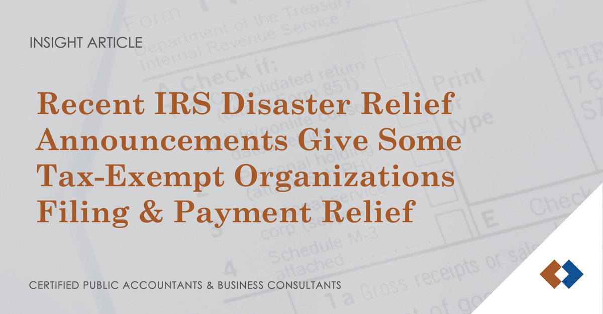 Several Missouri counties have been granted tax filing and payment relief due to severe weather that began on March 14, 2025.

Learn more about these updates from RubinBrown's Not-for-Profit team: rubinbrown.com/insights-event…