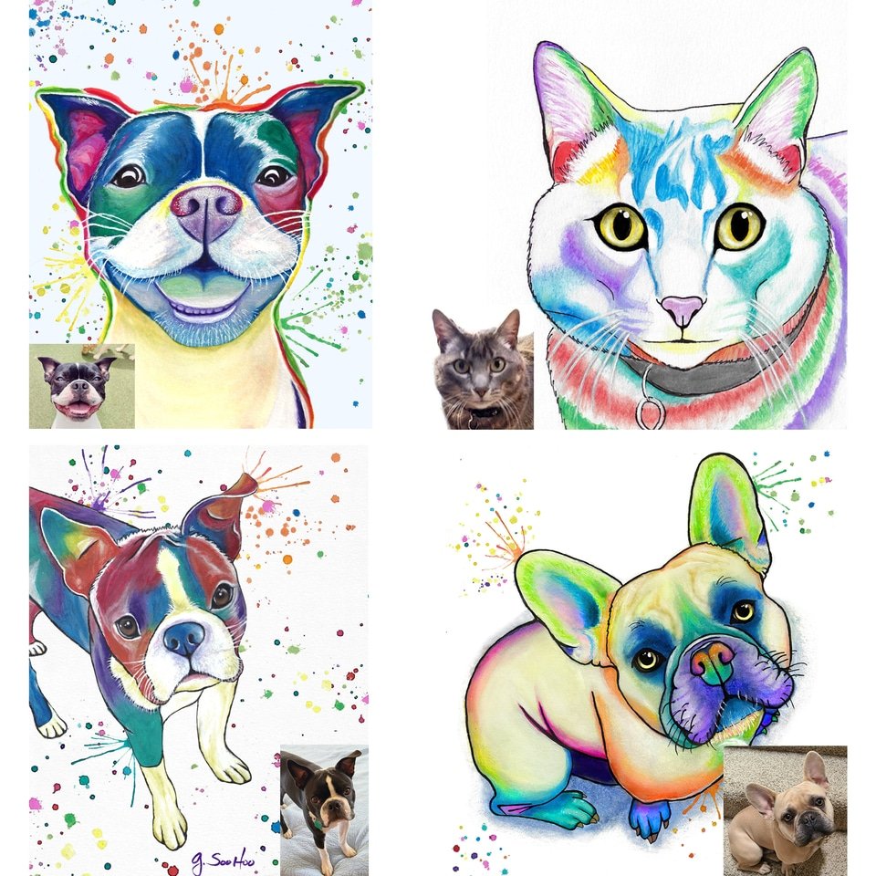iamginaw's tweet photo. Some examples of my commissions. They are my style of watercolor pet portraits. Available at https://t.co/tGnreqASBg https://t.co/v2D5WUXMVJ