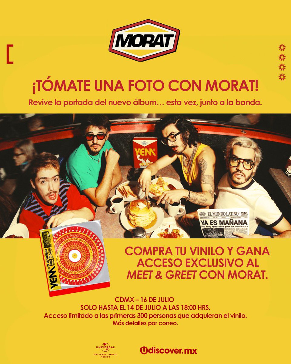 Ésta es la oportunidad que estabas pidiendo para conocer a <a href="/MoratBanda/">Morat</a>, ¡pero apúrate! 🔥udiscover.mx/products/ya-es…