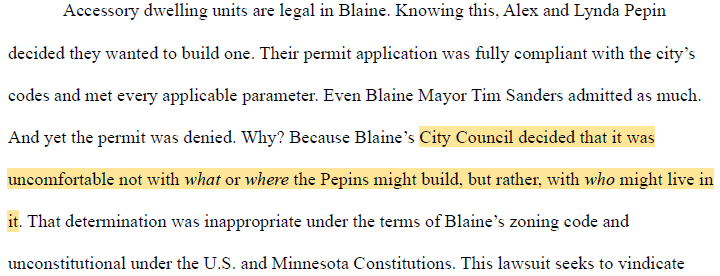 A new Zoning Justice Project case, in 4 steps:
1) America has a #housingcrisis. 
2) Property owner tries to build new housing (ie, backyard cottage). 
3) Gov't blocks housing b/c it doesn't like *who* may live there.
4) Property owner gets w/<a href="/IJ/">Institute for Justice</a> (<a href="/lileslawyer/">Matt Liles</a>/<a href="/AriBFla/">Ari Bargil</a>) &amp; sues.