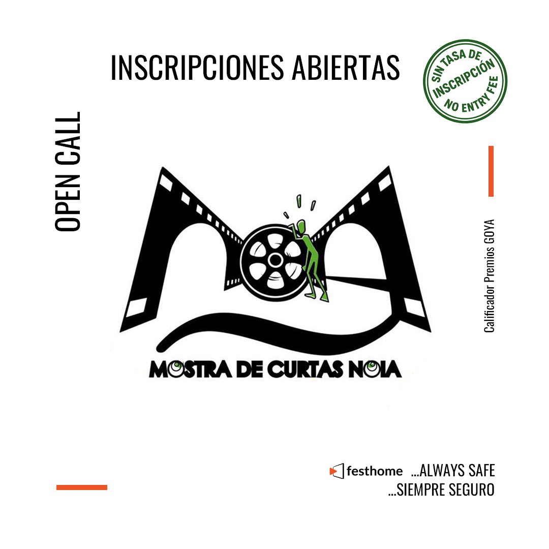 26º Mostra De Curtas Vila De Noia
@mostracurtasnoia <a href="/NoiaCurtas/">MostraCurtasNoia</a>

📩 festhome.com/festival/mostr…
✔️Calificador Premios Goya.

#callforentries #opencall #filmfestival #film #festival #corto #shortfilm #submissions #inscripciones #festivaldecine