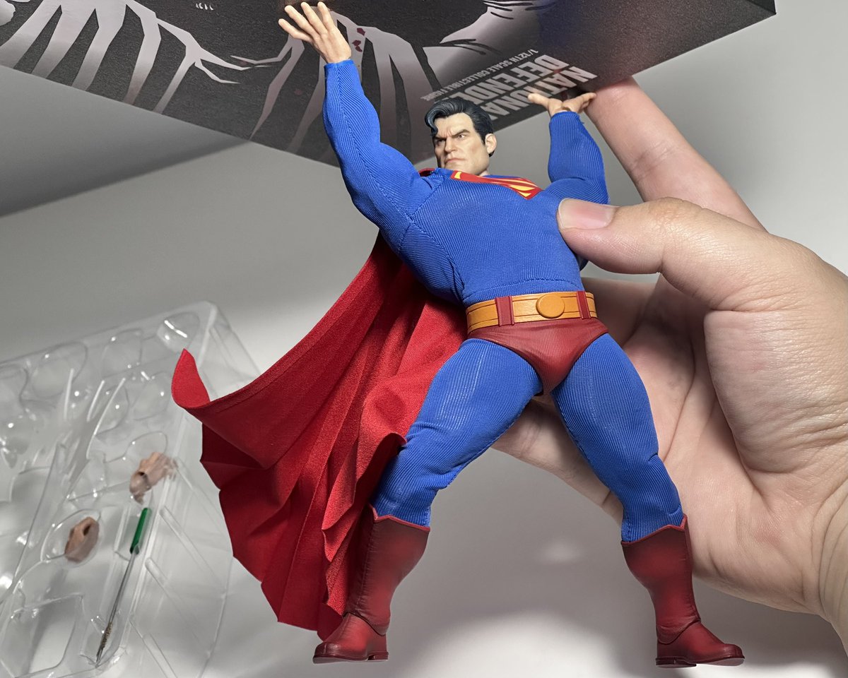 lethalcollector's tweet image. Day 3 of Posing Every #Superman Figure I Have: Muff Toys x Chaos National Defender
