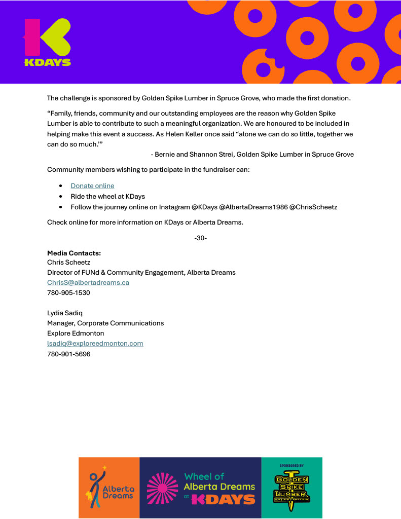 🌟 Discover Alberta Dreams' Partnership with K-Days🌟