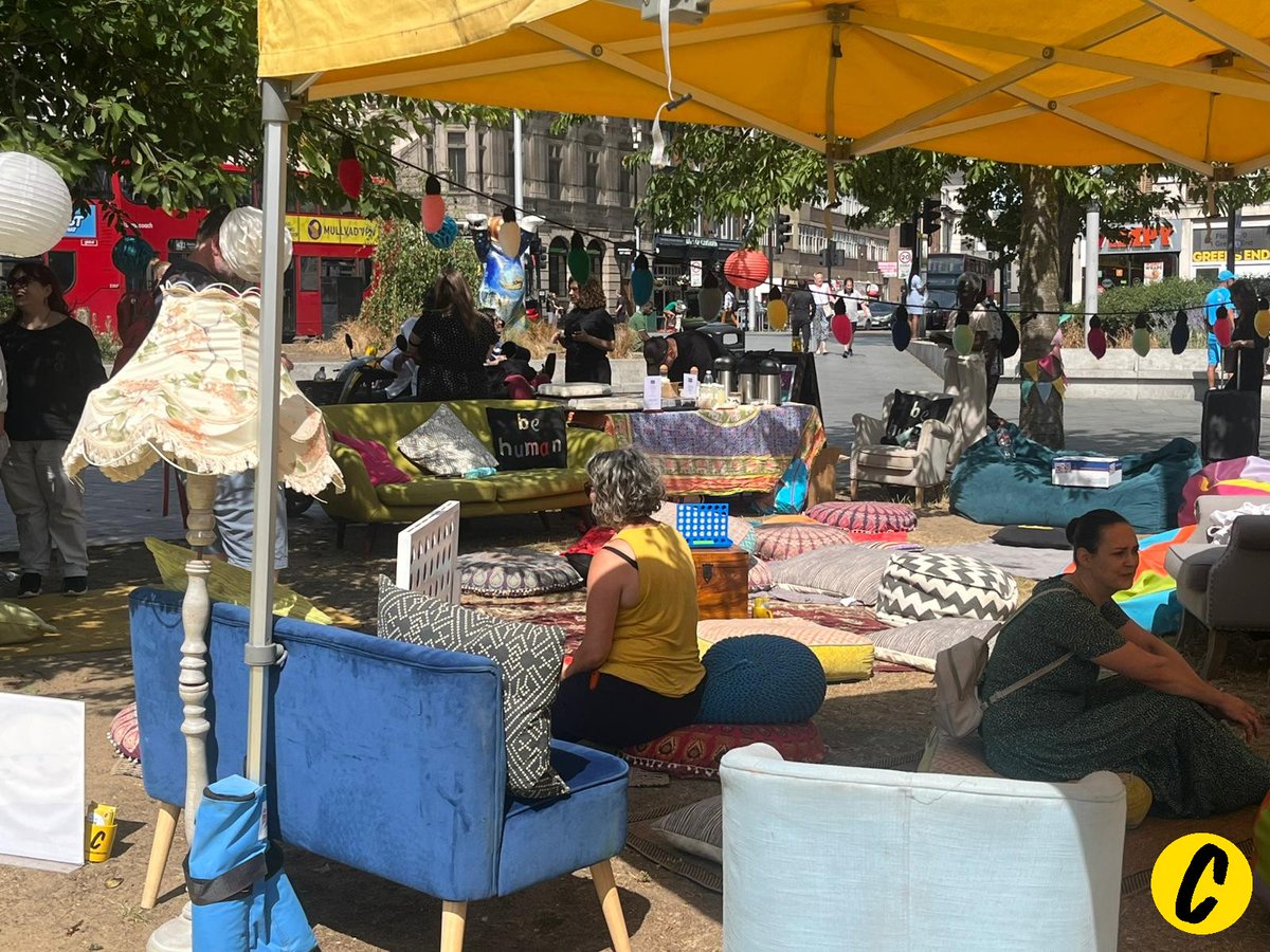 Camerados_org's tweet image. Our Public Living Room showed up in Woolwich for #CoProductionWeek 2025—and so did the people! Despite the council’s doubts, folks stopped by for a chat and stayed a while in the main square (not Hipsterville!). We even had permission!—unnerving!  
#WeAreCamerados