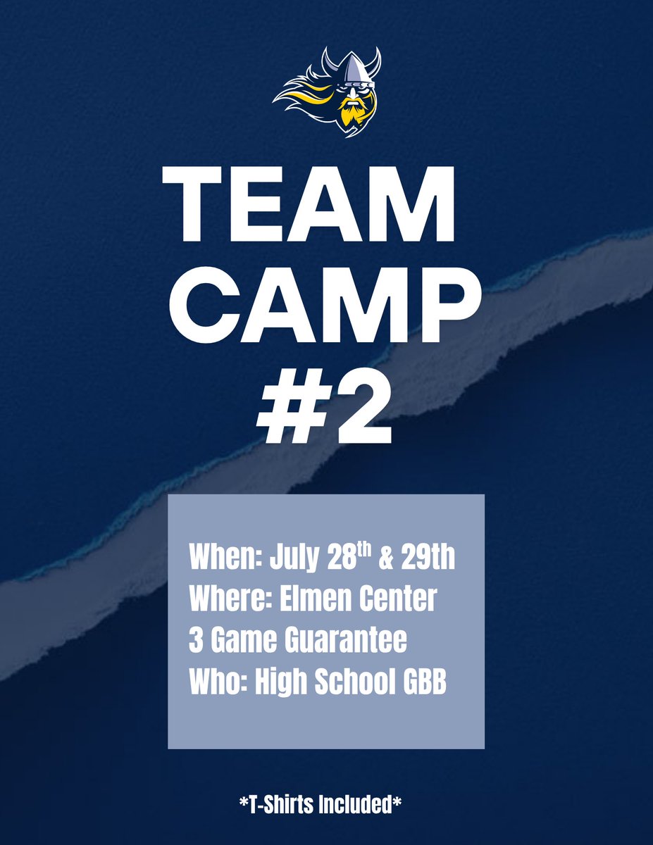 Team Camp #2

Join us for our 2nd Team camp of the summer!

Click the link to register😎
bit.ly/3HZhqsb

#BuildingChampions