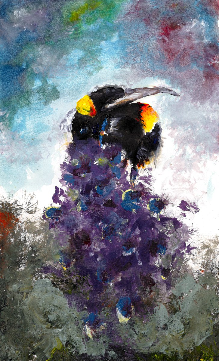 Lily B already has her own #unique style. She has produced this fantastic #bee #painting, which demonstrates her impressive abilities to create #texture in her work, to show #lighting effectively and to use #colour with great #expertise. 2/3