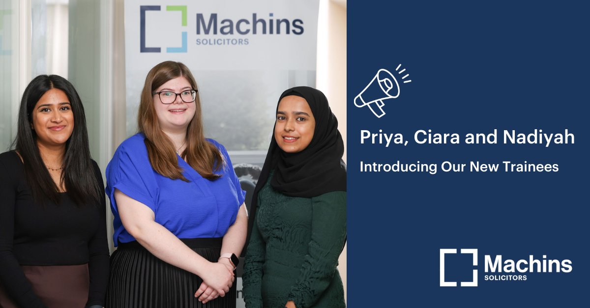 📢 Meet our new trainee solicitors - Priya, Ciara and Nadiyah - who started their training contracts with us this month! We’re excited to support their growth over the next two years. 👏

🔗 Read more: machins.co.uk/news/new-train…
