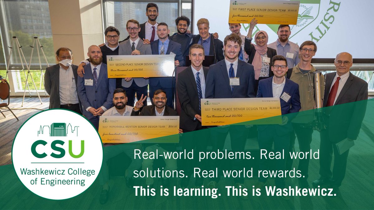 As a student at the Washkewicz college, opportunities abound! 

Projects like Senior Design allow you to learn with hands-on experience in real-world applications. 

And yes, there are cash prizes.