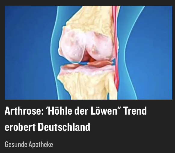 ja es stimmt, ich habe nur für 15 minuten sendezeit auf VOX und die aussicht auf ein paar müde taler aus frank thelens portokasse eine degenerative gelenkkrankheit erfunden