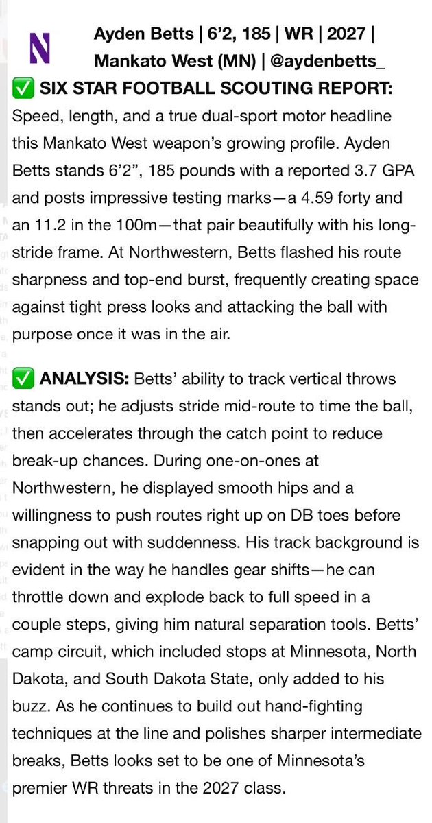 Ayden Betts (@aydenbetts_) on Twitter photo Thank you <a href="/sixstarfootball/">Six Star Football | PLUS+</a> for another write up! <a href="/OJW_Scouting/">PrepRedzone Oliver</a> <a href="/mwscarletfb/">MW Scarlet Football</a> Thank you <a href="/sixstarfootball/">Six Star Football | PLUS+</a> for another write up! <a href="/OJW_Scouting/">PrepRedzone Oliver</a> <a href="/mwscarletfb/">MW Scarlet Football</a>