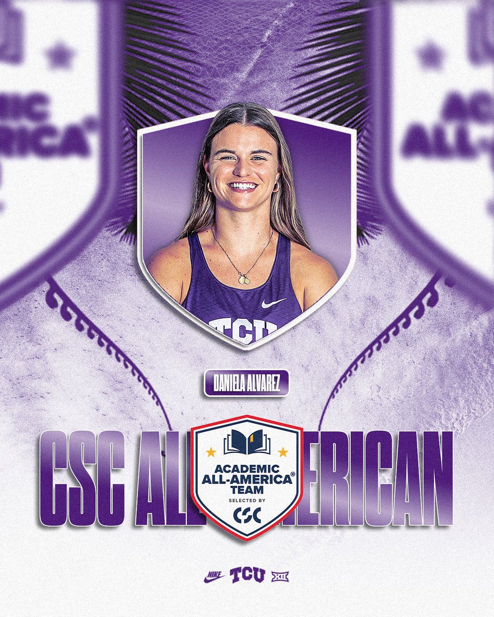 TCUBeachVB's tweet image. For the first time in her illustrious career, Daniela Alvarez is a First Team CSC Academic All-American 📚
🗞️ gofrogs.co/4lNch8p