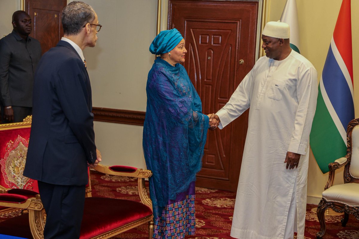 Amina J Mohammed (@aminajmohammed) on Twitter photo With <a href="/BarrowPresident/">President Barrow</a> of The Gambia, discussing regional issues and the <a href="/UN/">United Nations</a>’s partnership to consolidate the development goals, transitional justice and financing for development. With <a href="/BarrowPresident/">President Barrow</a> of The Gambia, discussing regional issues and the <a href="/UN/">United Nations</a>’s partnership to consolidate the development goals, transitional justice and financing for development.