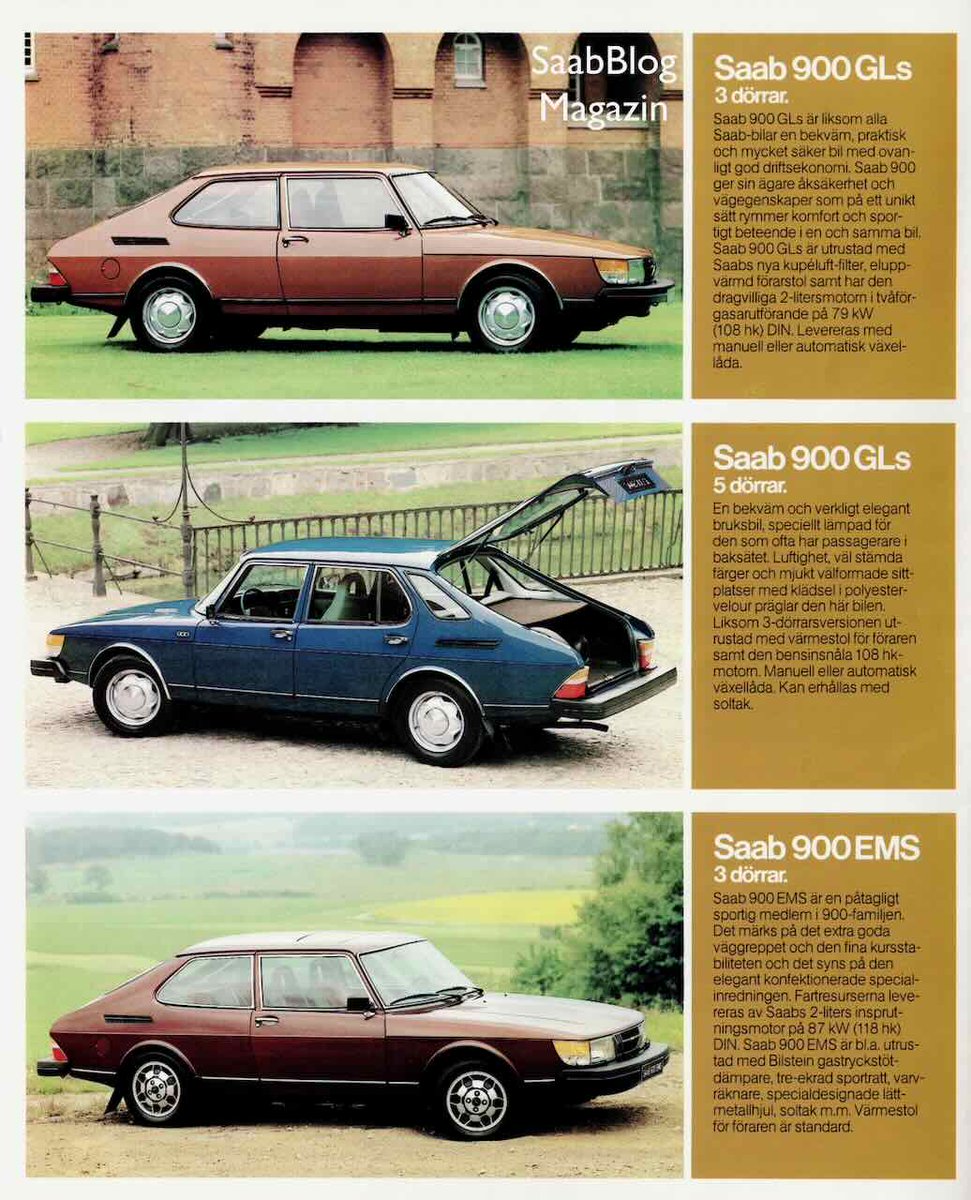 Some Saab history, parts of the product range in 1979. #Saab