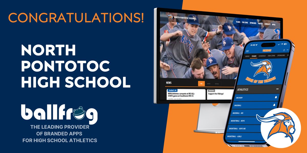 BallFrogApps's tweet image. CONGRATS to @nphsvikings on the successful launch of their very own Vikings Athletic app! Now the Shipyard includes all-things-athletics in one, easy-to-use app (plus an even easier athletics website).
We are thrilled to help steward & serve their Athletics Program & Community.