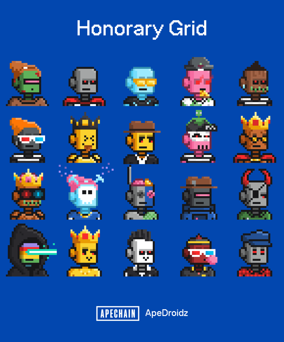 🎨 Get your Honorary Droid Art! 🤖
Only 24 hours, starting right now.

How to join?
— Sweep 5+ ApeDroidz (within the next 24 hours) [today buys included]
— Drop a screenshot in the comments
— Attach your PFP for the Honorary Art
— Like &amp; RT this post

🌟 Each Honorary Art will