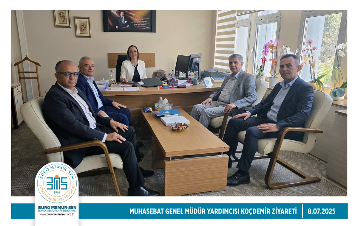 MUHASEBAT GENEL MÜDÜR YARDIMCISI SAYIN KOÇDEMİR’E ZİYARET📍

Genel Başkan Yardımcımız Mahmut Ergen, Önceki Dönem Genel Başkan Vekilimiz Halil Küçükdevlet, Sivas Şube Başkan Yardımcımız Fatih Arı ve Ankara 8 No’lu Şube Başkan Yardımcımız Özgür Görgülü ile birlikte Hazine ve Maliye
