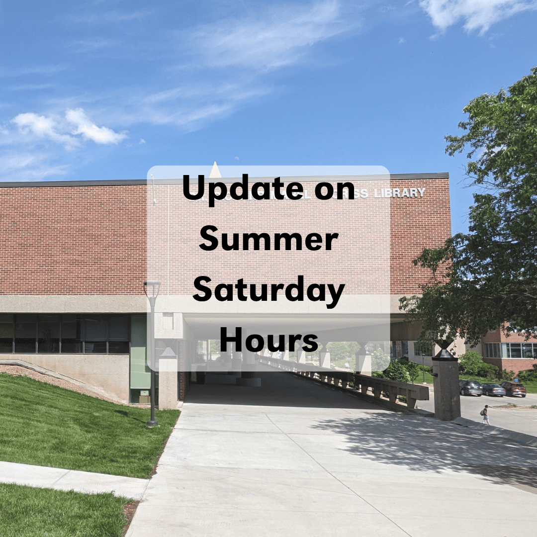 ICYMI: We will be closed on Saturdays through August 23rd. We'll update you about Saturday fall hours when the semester gets closer. Learn more about this change in hours: hubs.ly/Q03w2Xy80