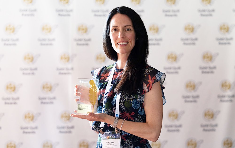 Congratulations to our very own, Chelsea Whiteside (pictured) and Kelly Herdin, who recently won an <a href="/IABC/">IABC</a> Gold Quill Award for their work on our Co-op Essentials launch! Each year, these awards recognize the outstanding achievements of communications professionals worldwide.