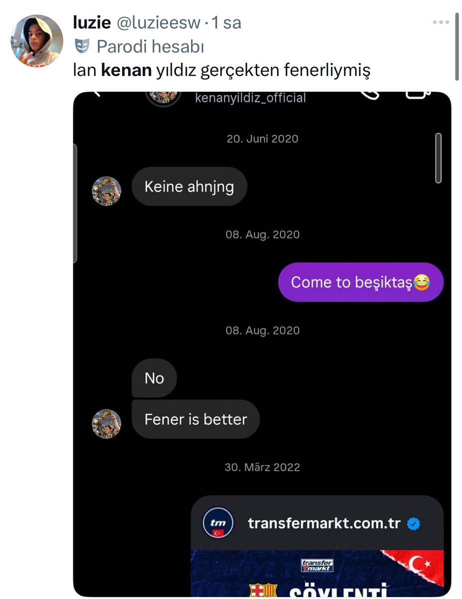 ‼️ SABUN YİNE PATLADI..!

💬 yağız sabuncuoğlu:“ Kenan Yıldız Beşiktaşlı hatta açıklaması var.”

❌ Öyle bir açıklaması yok ve Fenerbahçeli olduğu kanıtlandı.

🟠🔴 Yağız’ın her zamanki gibi Fenerbahçe düşmanlığı yaptığı ortaya çıktı.

😂 Peki sizce delikanlı gibi özür diler mi?