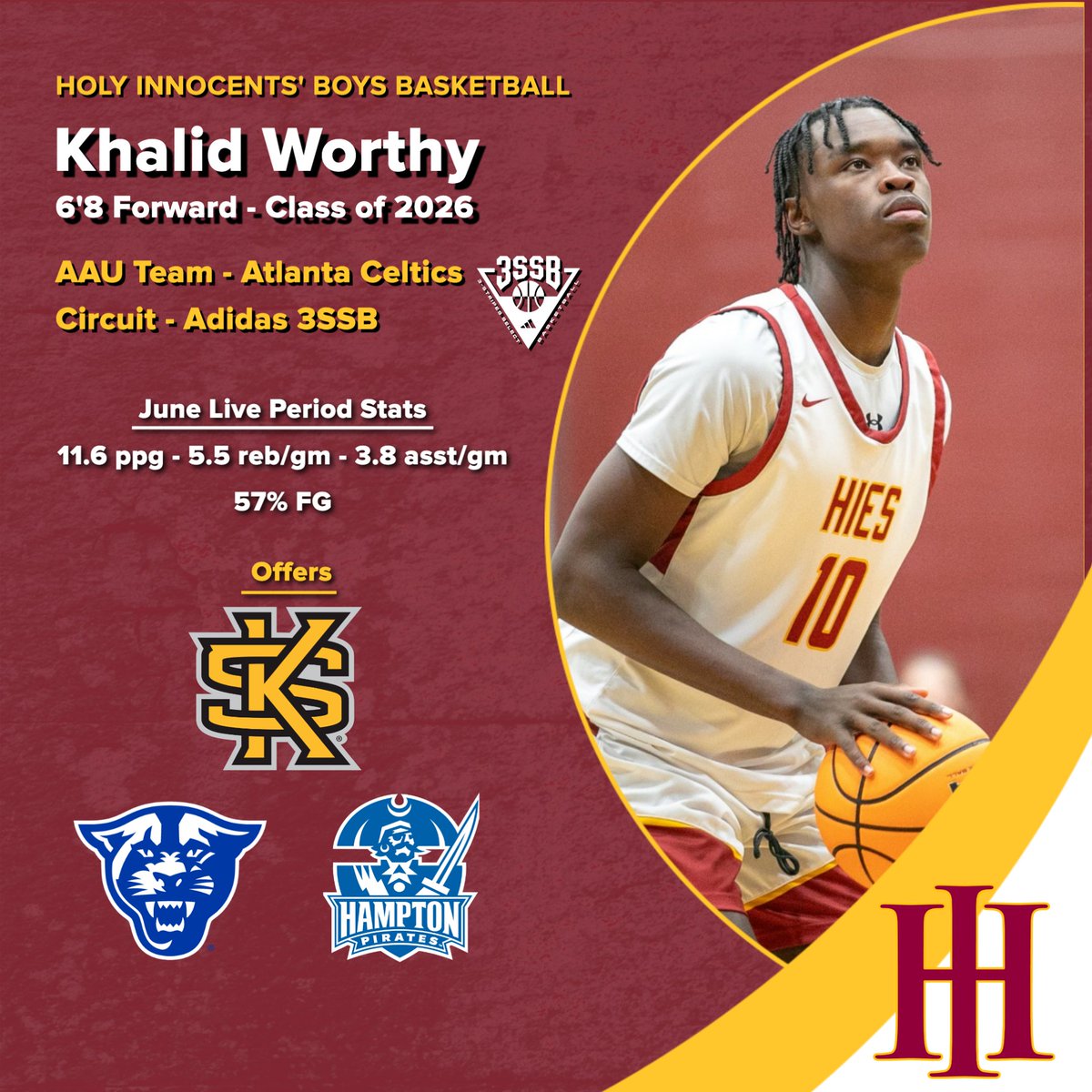 HIESbasketball (@hiesbasketball) on Twitter photo 2026 Forward <a href="/Khalidworthy24/">Khalid Worthy Jr.</a> showed why he is one of the most versatile players in all of GA at the #GBCALive events. He guarded 1-5, scored off the drive and w/ his back to the basket, & led us in assists!
Check him out this July with the <a href="/AtlantaCeltics/">AtlantaCeltics</a> on the <a href="/3SSBCircuit/">3Stripes Select Basketball</a>. 2026 Forward <a href="/Khalidworthy24/">Khalid Worthy Jr.</a> showed why he is one of the most versatile players in all of GA at the #GBCALive events. He guarded 1-5, scored off the drive and w/ his back to the basket, & led us in assists!
Check him out this July with the <a href="/AtlantaCeltics/">AtlantaCeltics</a> on the <a href="/3SSBCircuit/">3Stripes Select Basketball</a>.