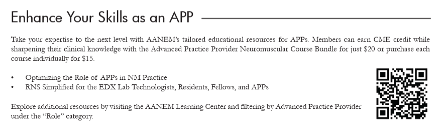 Did you know that <a href="/AANEMorg/">AANEM</a> has education for advanced practice providers?  Be sure to check it out!