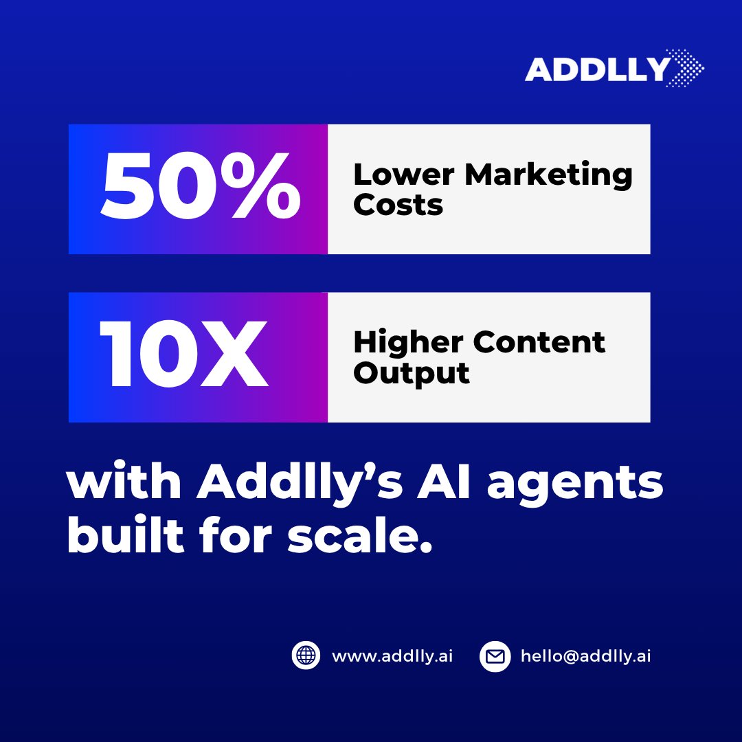 tinapchopra's tweet image. Content is still King. 
But how you scale it is the Game.

Addlly&apos;s clients are cutting marketing costs by 50% and increasing content output by 10X.
Without adding headcount.

Book a Free Demo &amp;amp; build for growth → addlly.ai/free-demo 
#AIforMarketing #AddllyAI #ContentOps…